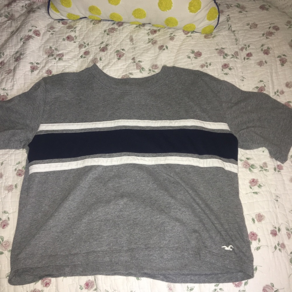 Hollister Striped Cropped Tee